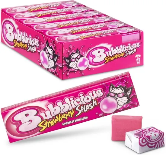 [854885] BUBBLICIOUS STICK STRAWB. SPLASH 18 x 38g